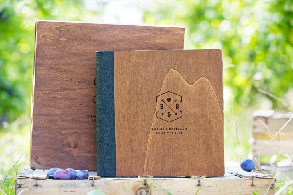 wood wedding album