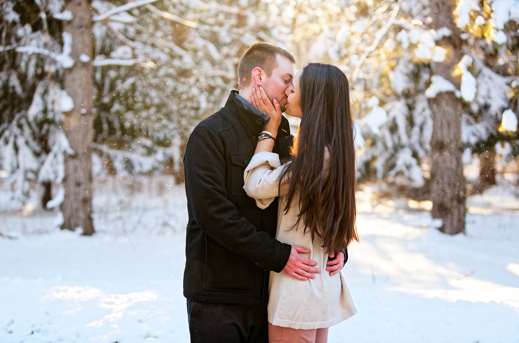 engagement session rochester mn snow