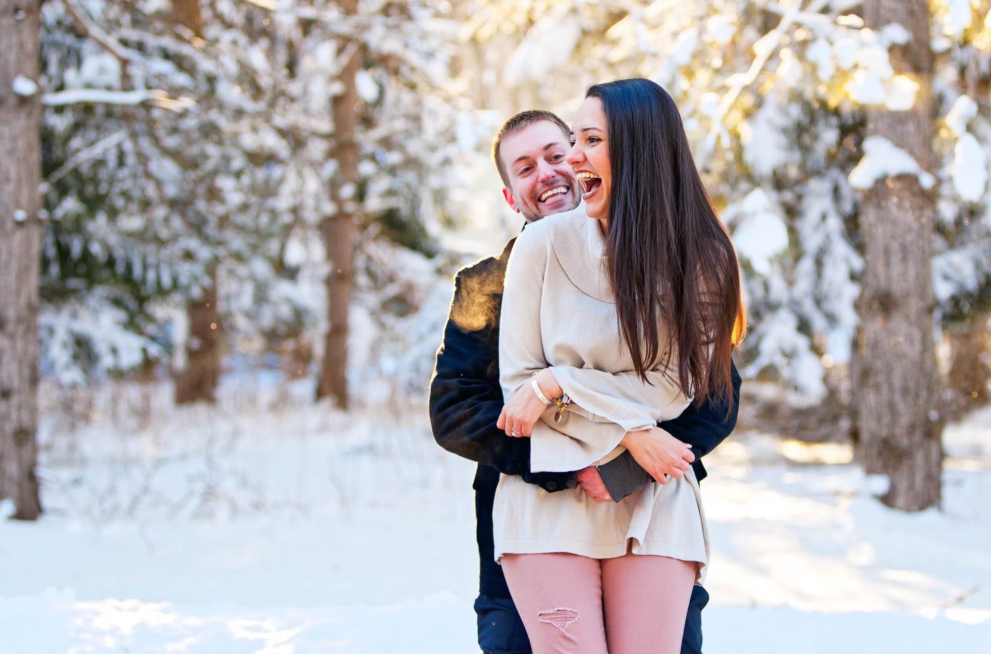 engagement session rochester mn snow