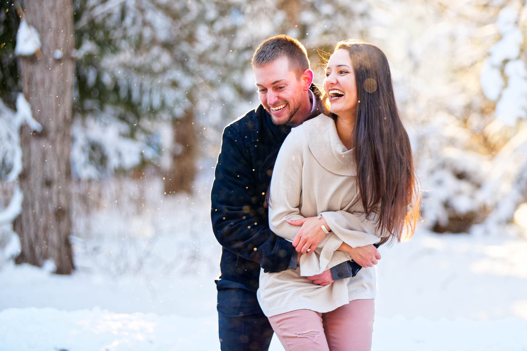 engagement session rochester mn snow