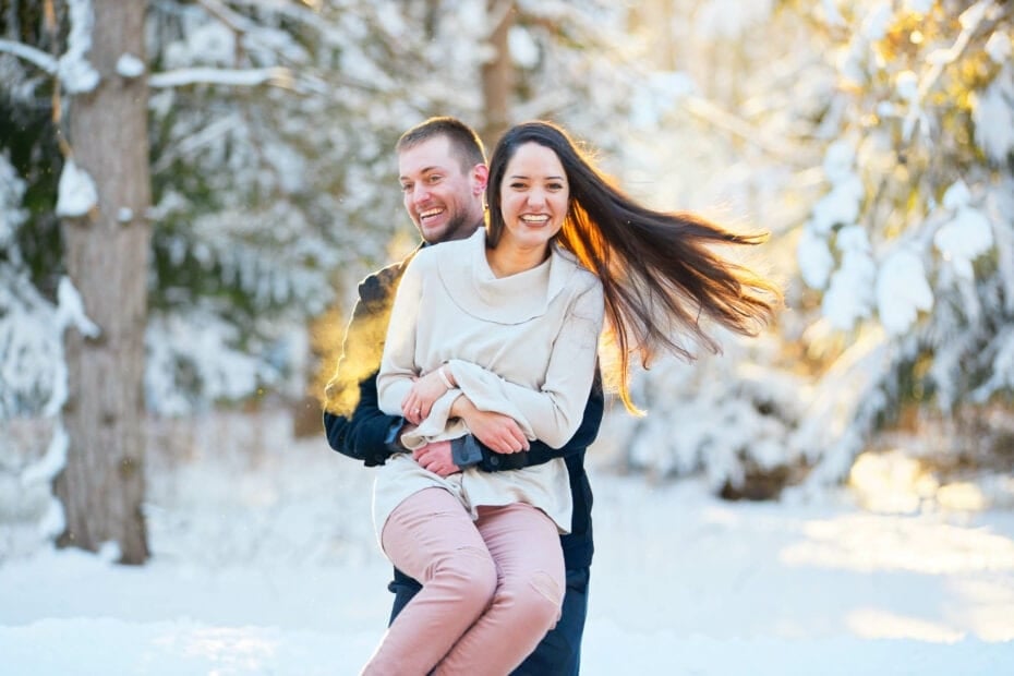 engagement session rochester mn snow