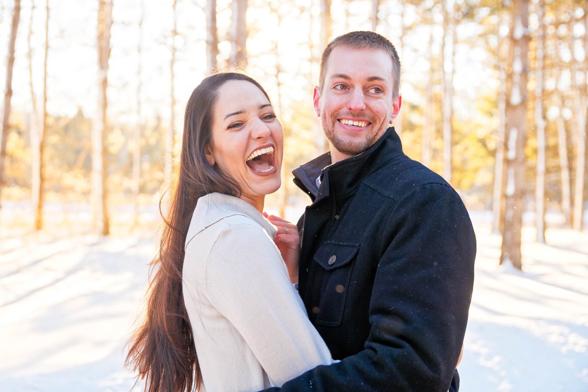 engagement session rochester mn snow