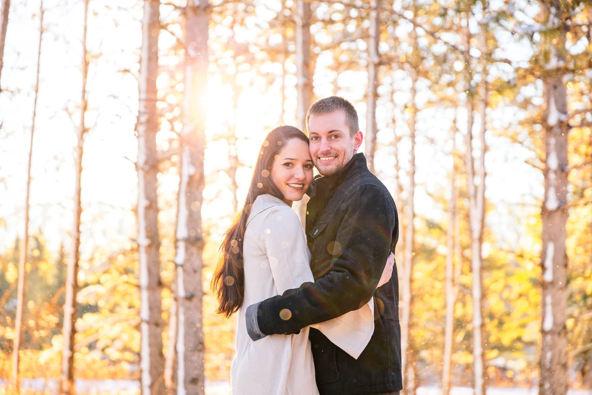 engagement session rochester mn snow