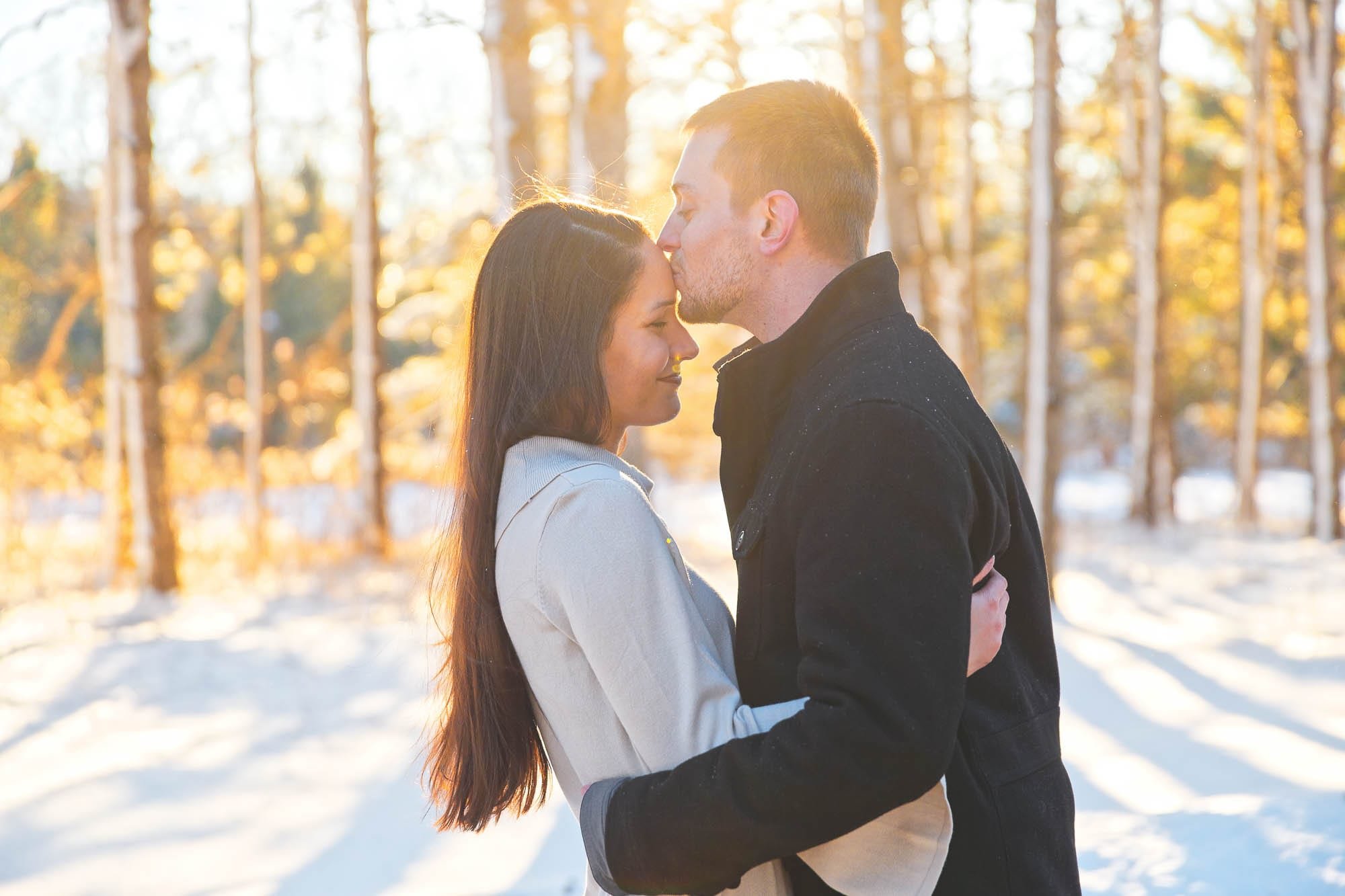 engagement session rochester mn snow