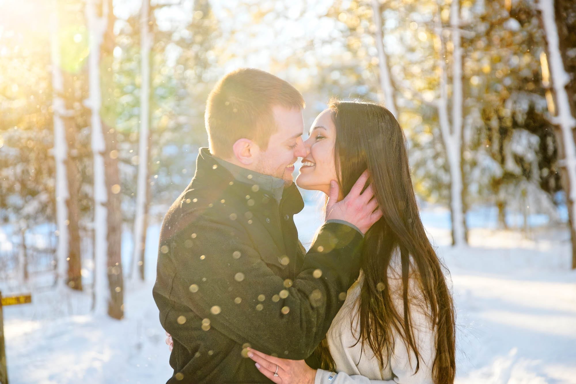 engagement session rochester mn snow