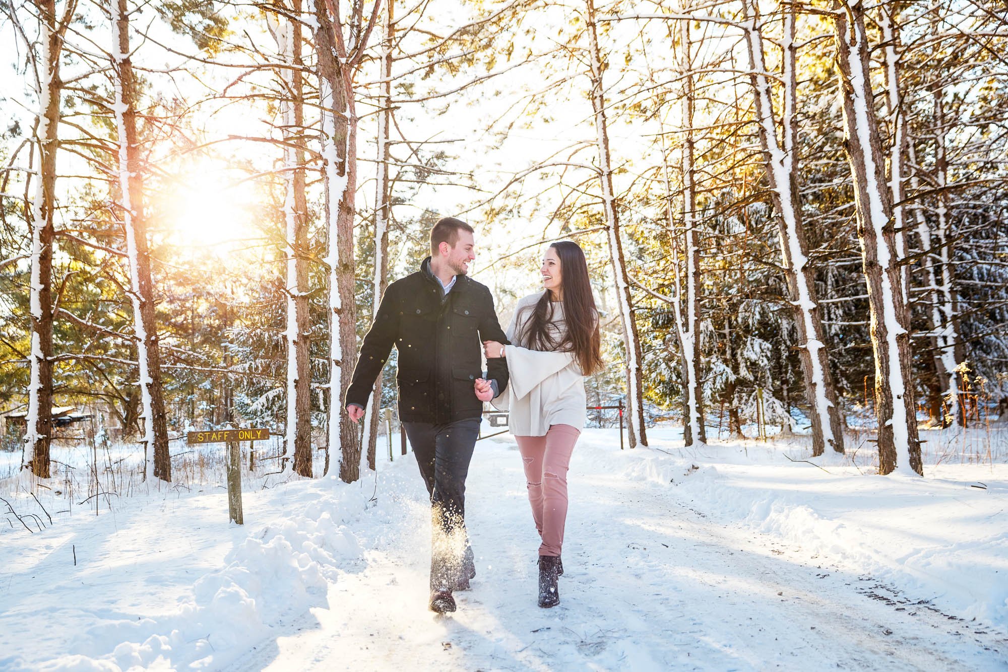 engagement session rochester mn snow