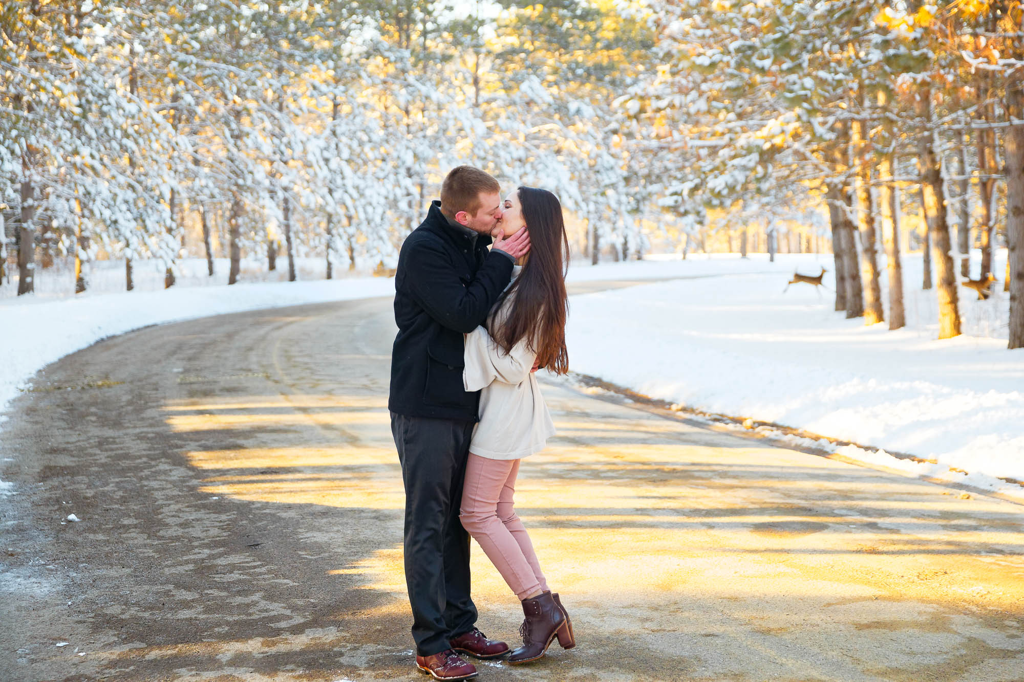 engagement session rochester mn snow