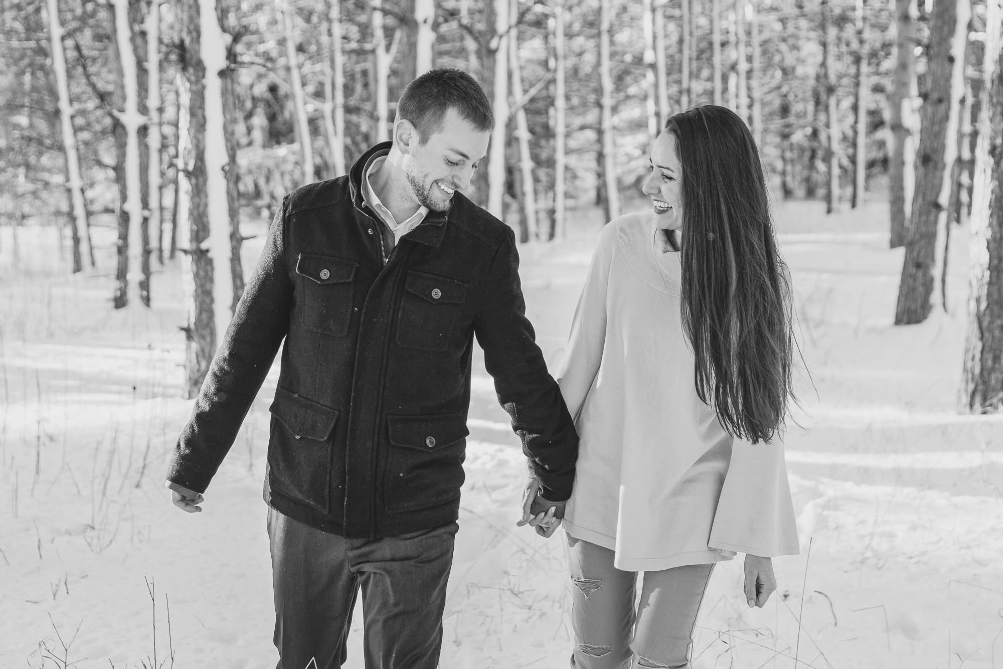 engagement session rochester mn snow