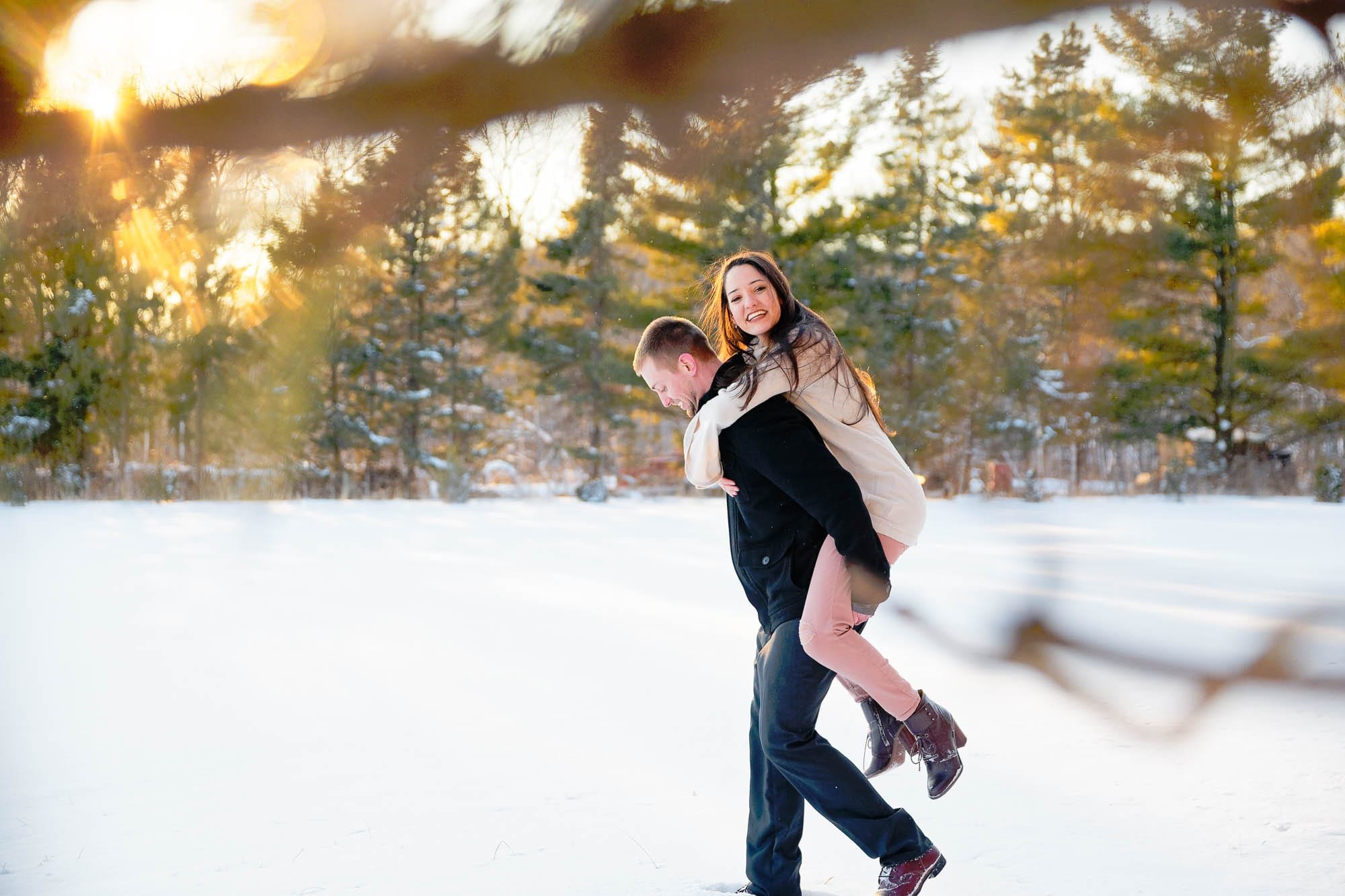 engagement session rochester mn snow