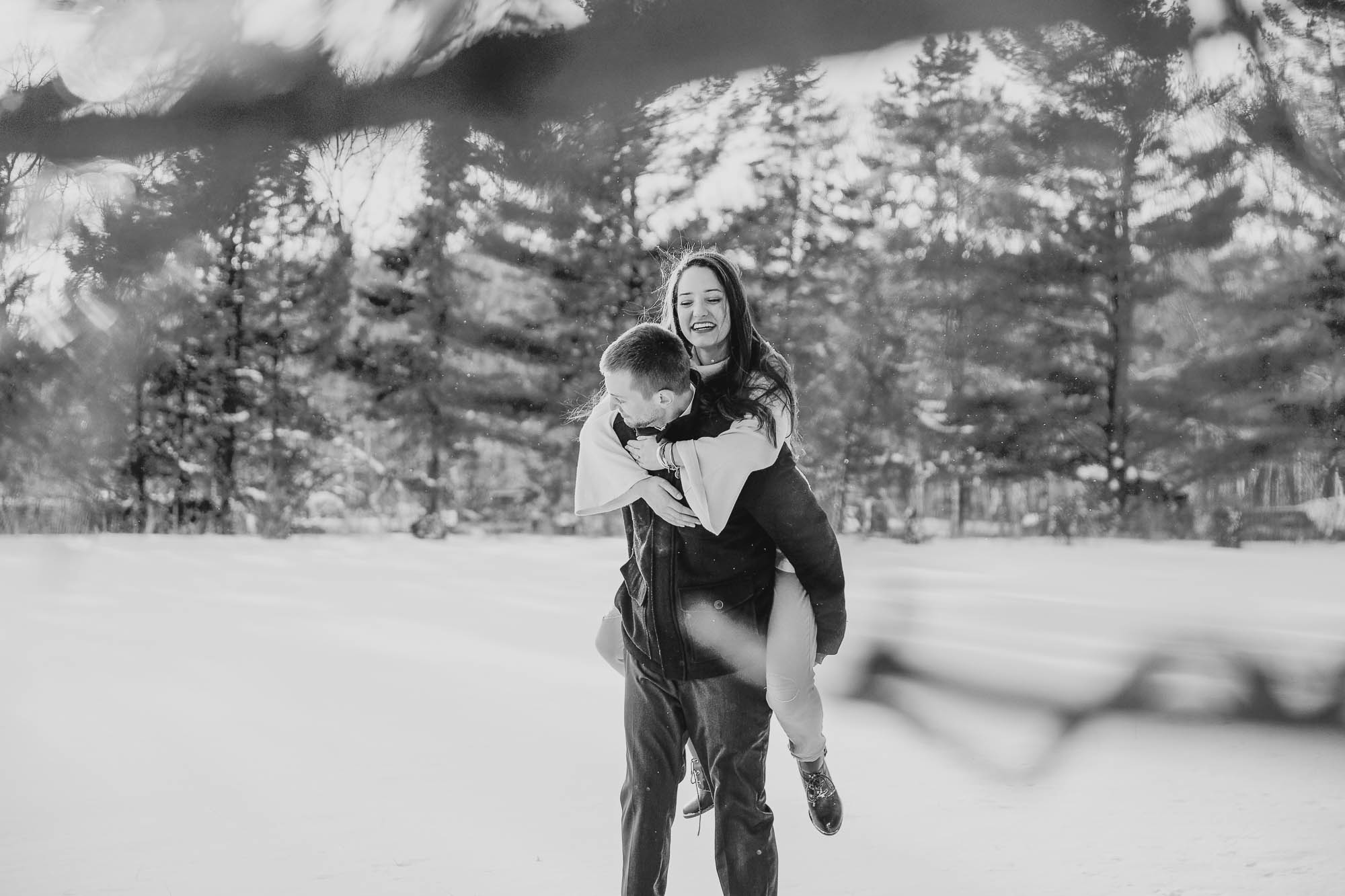 engagement session rochester mn snow