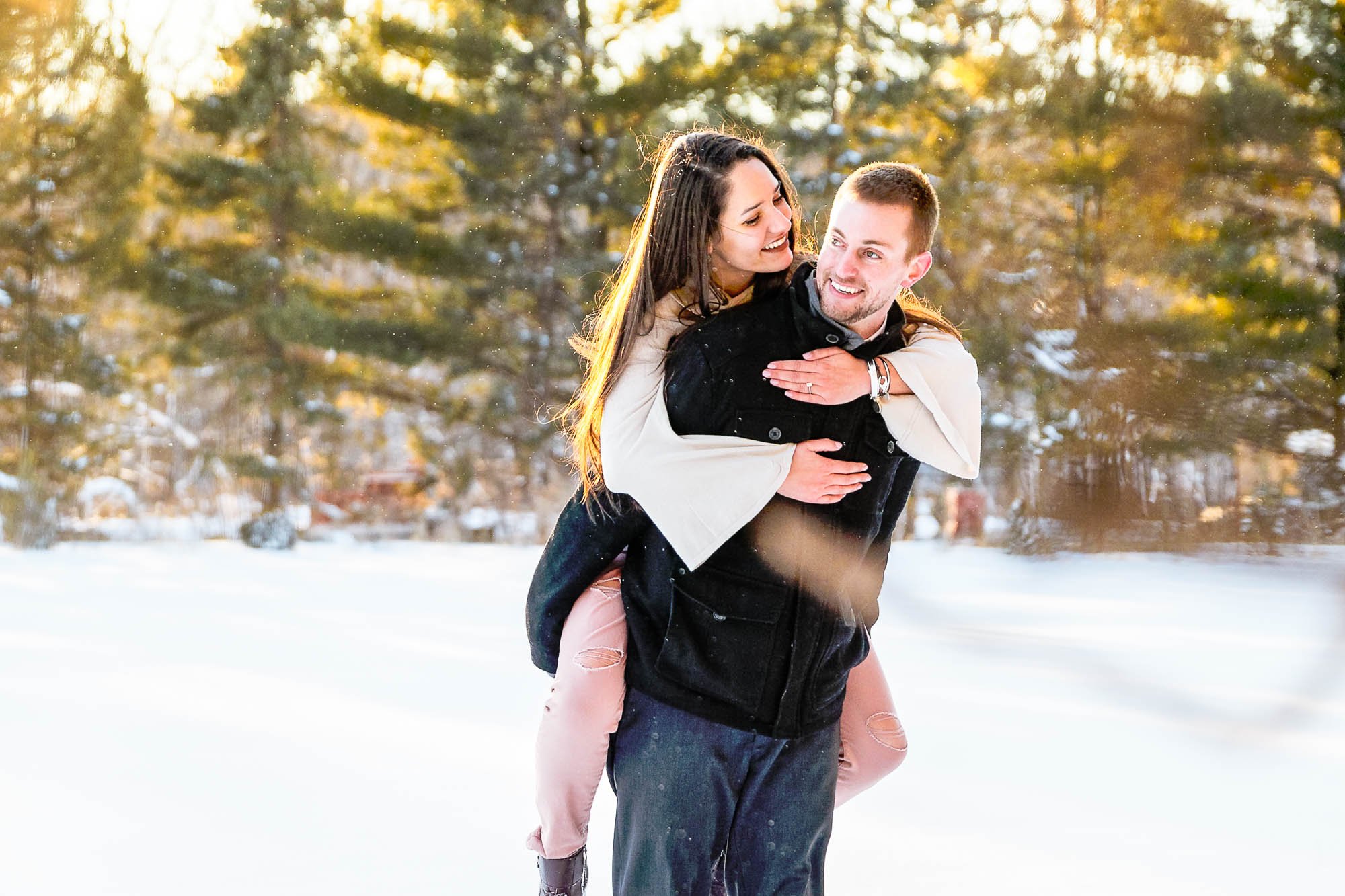 engagement session rochester mn snow