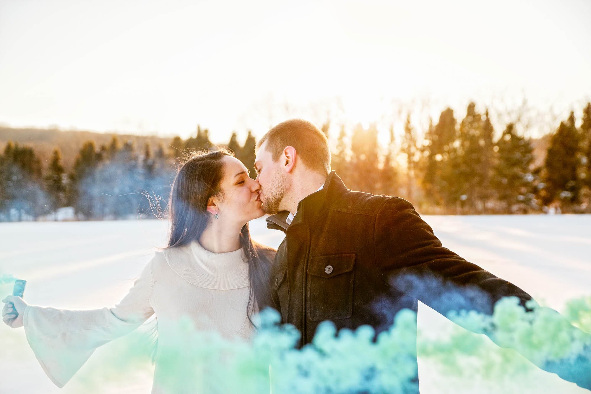 engagement session rochester mn snow