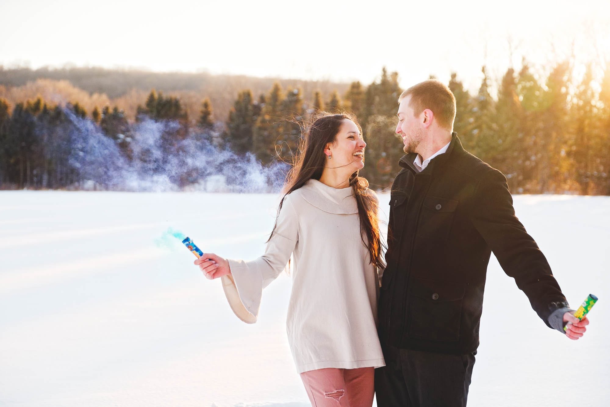 engagement session rochester mn snow