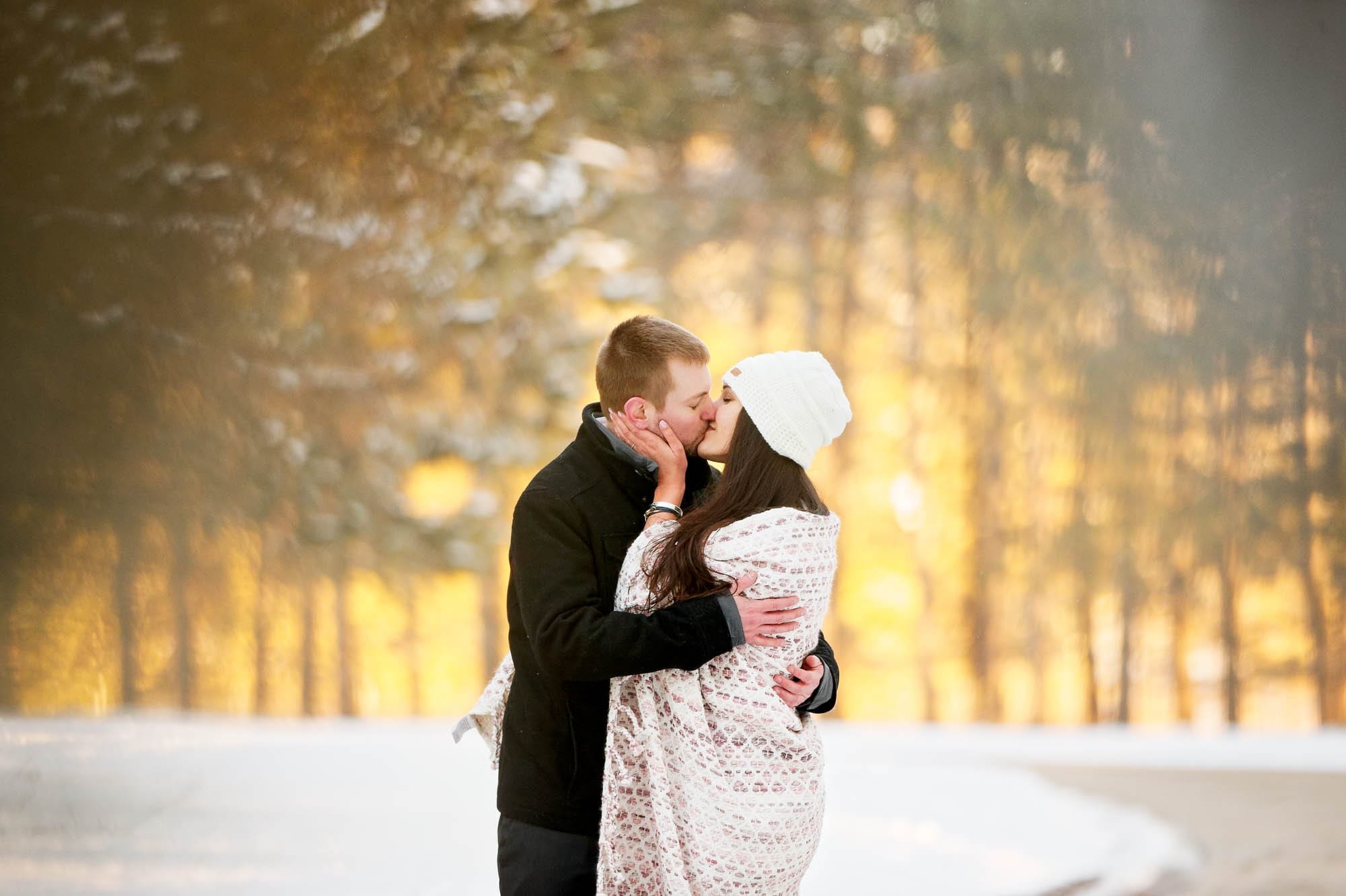 engagement session rochester mn snow