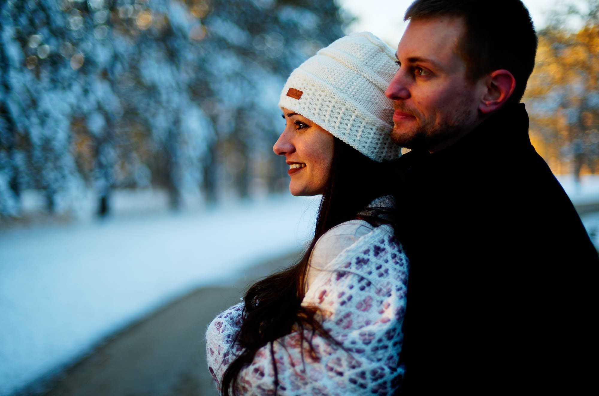 engagement session rochester mn snow