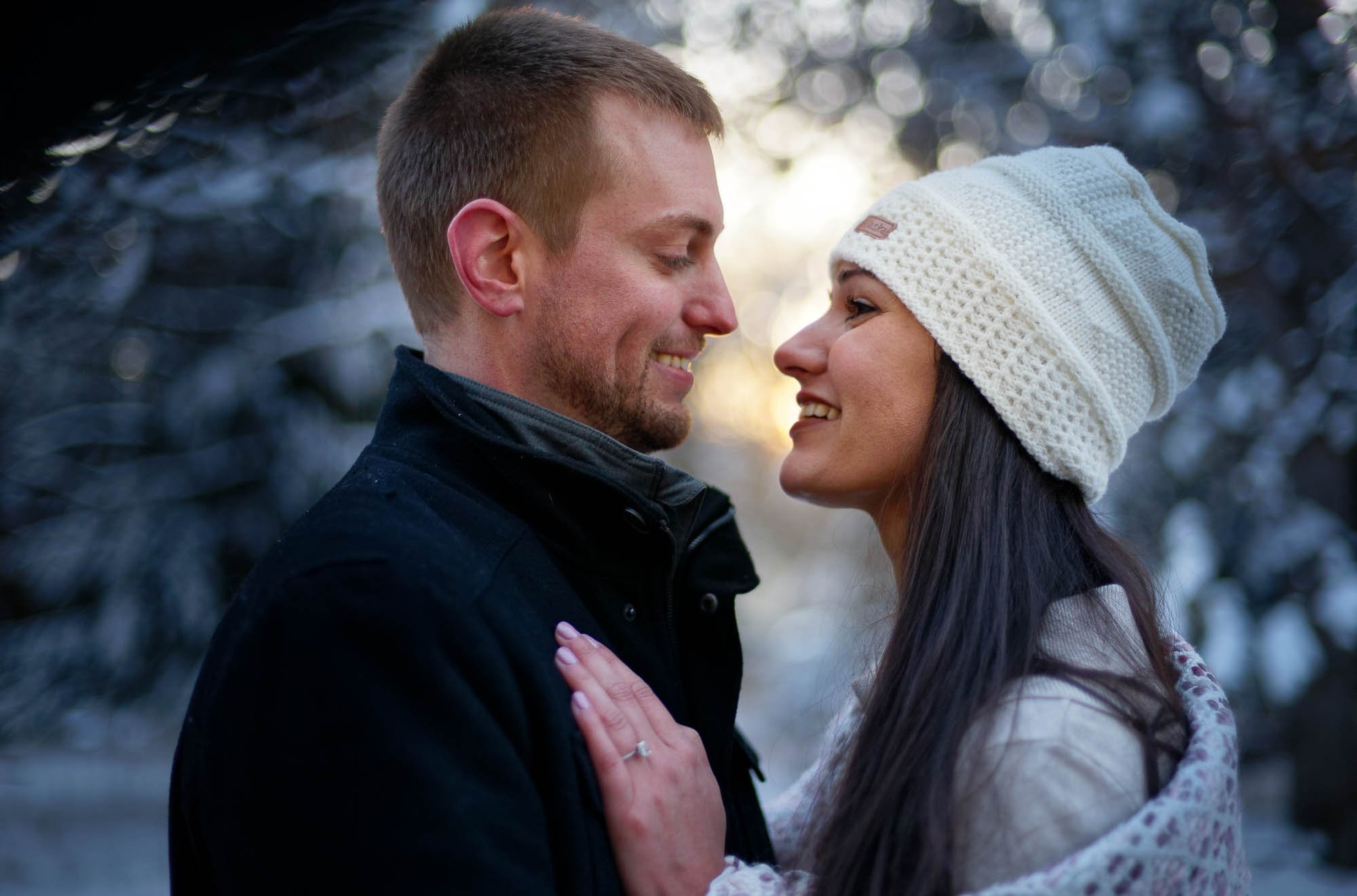 engagement session rochester mn snow