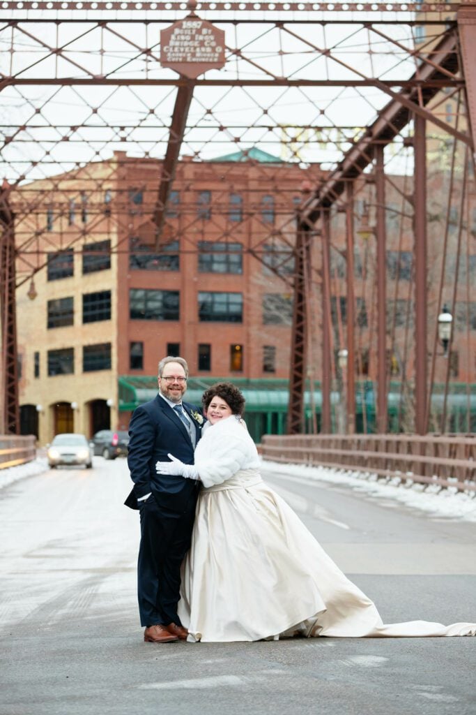 bride-and-groom-on-se-main-street-minneapolis