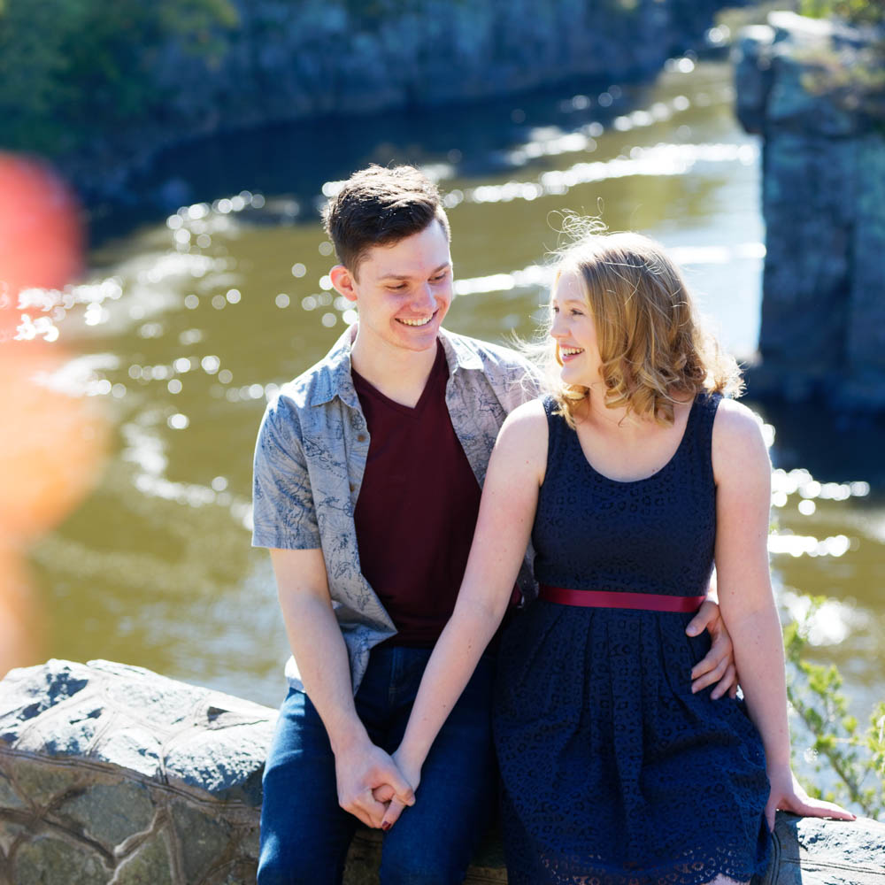 engagement session oufit with red accent belt