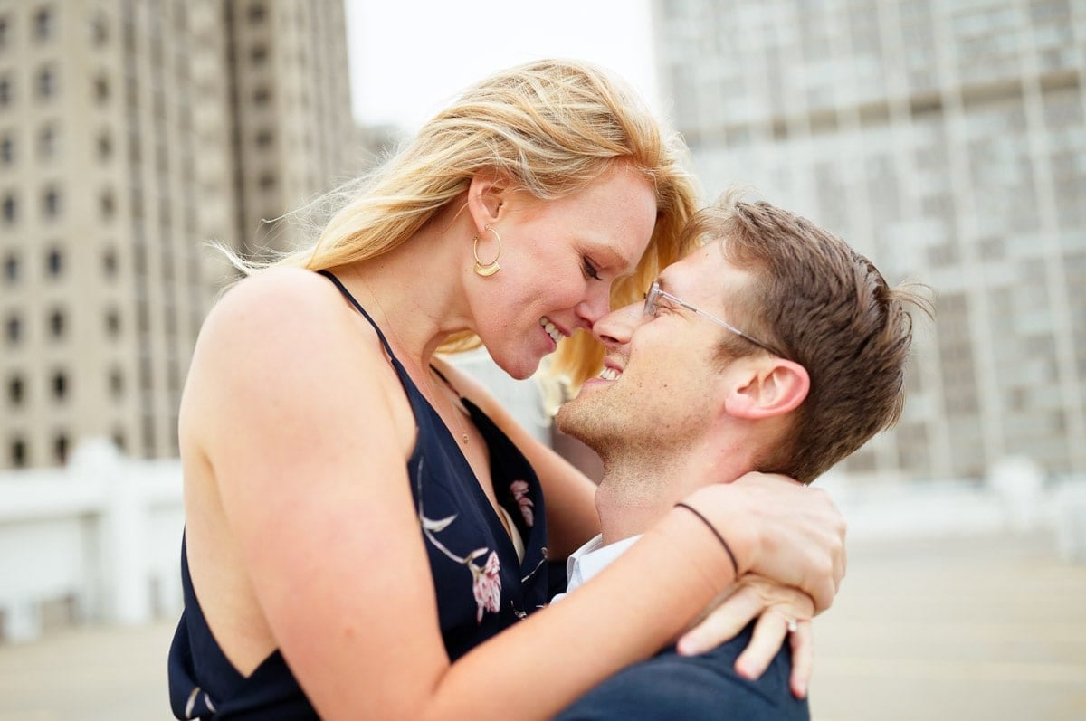 rooftop engagement ceremony cloudy day