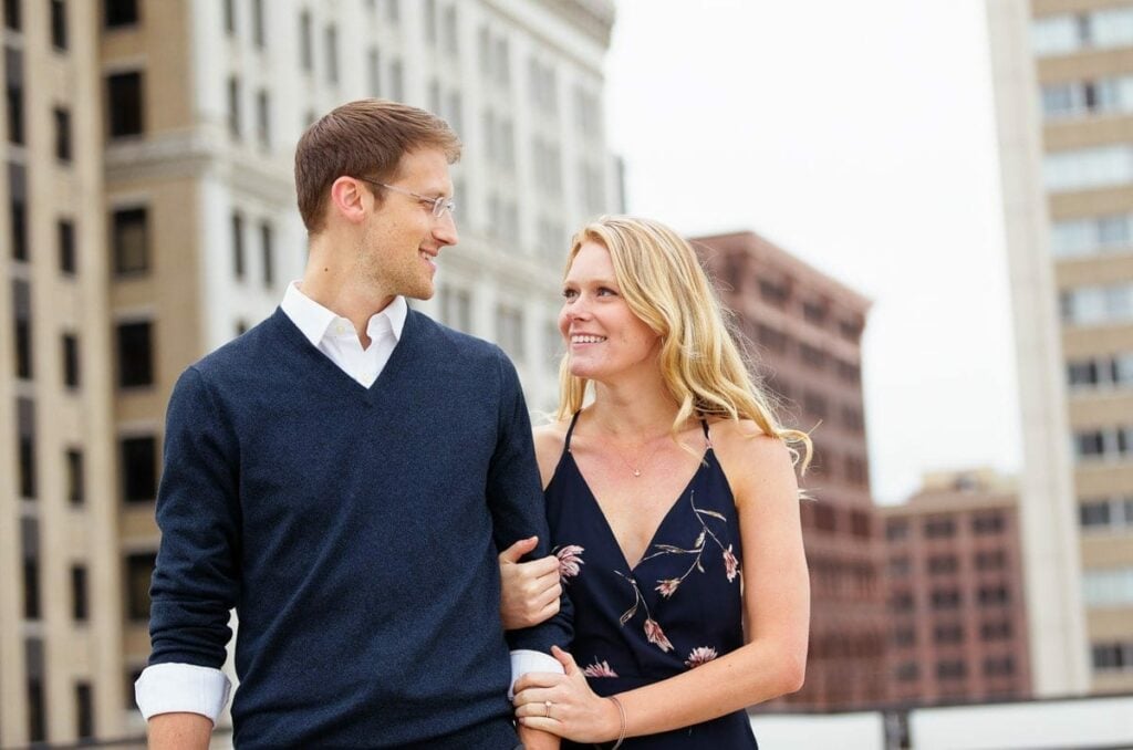 fun on rooftop couple