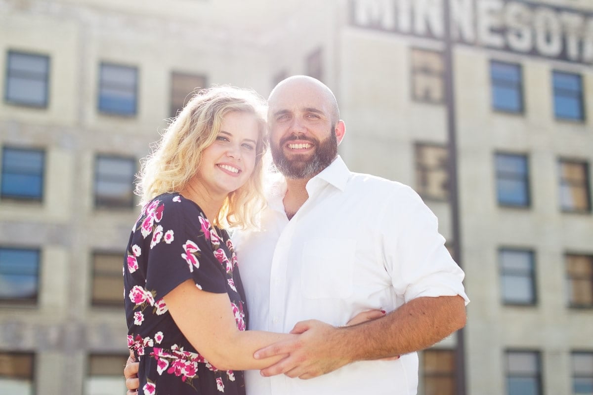 bride and groom portrait rooftop engagement ceremony