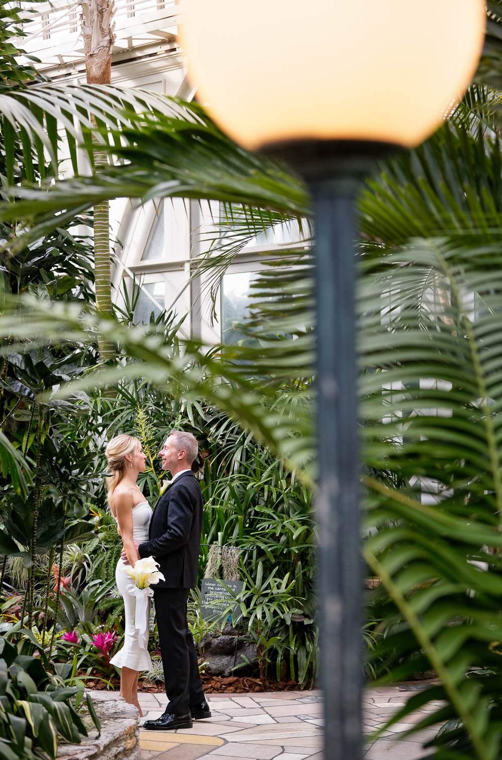 — fiance kissing with exotic plants —