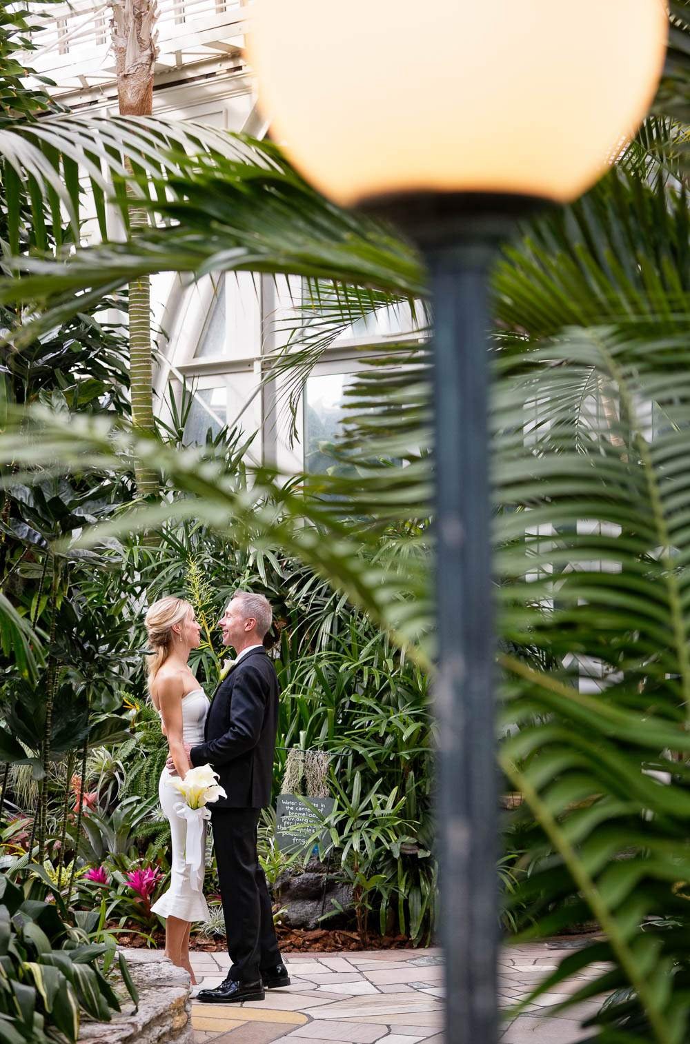 — fiance kissing with exotic plants —