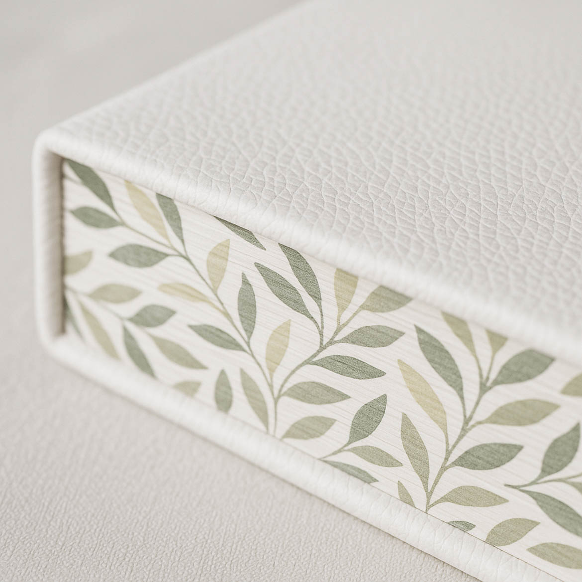 Leaves print gliding edge of page