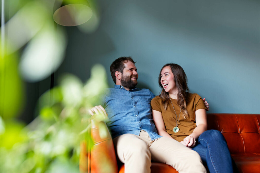 at home engagement session
