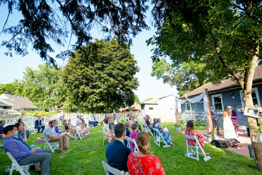 Backyard hosted mini wedding with 40 guest