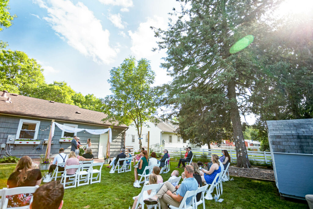 DIY micro wedding backyard