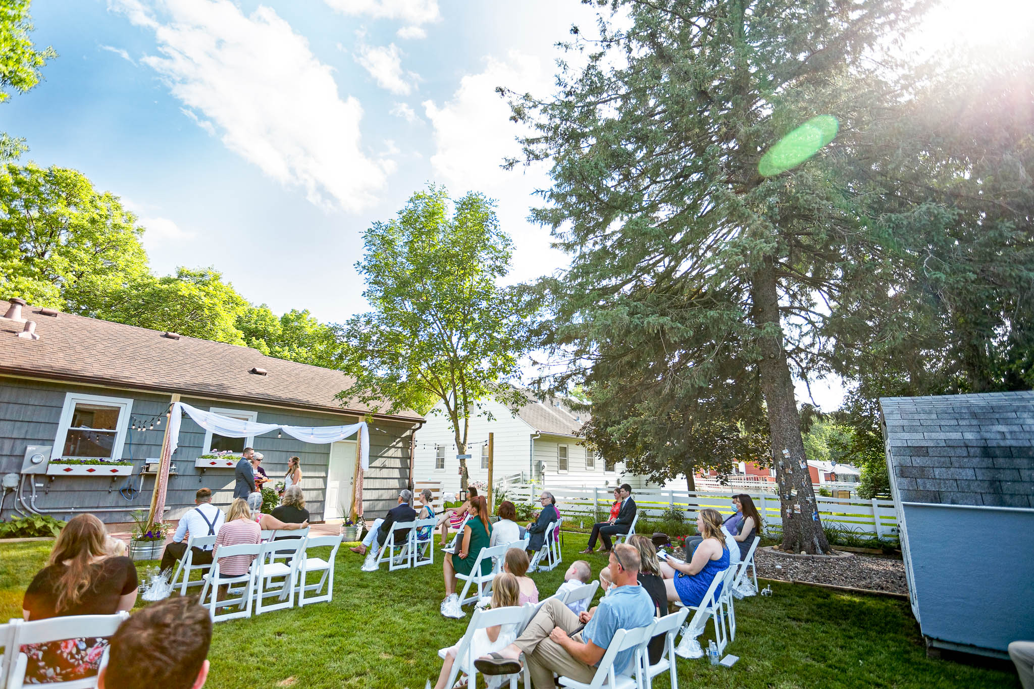 DIY micro wedding backyard