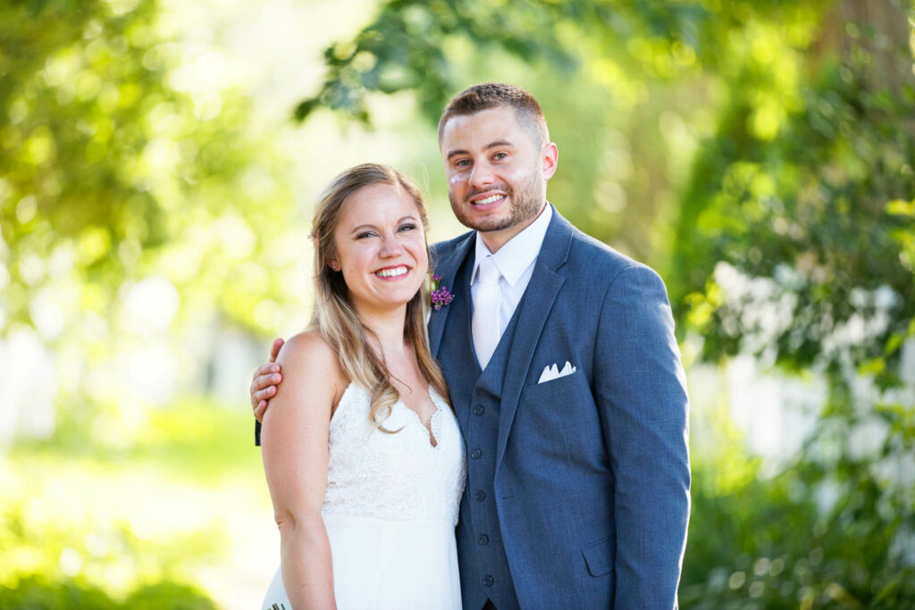 Happy bride and groom