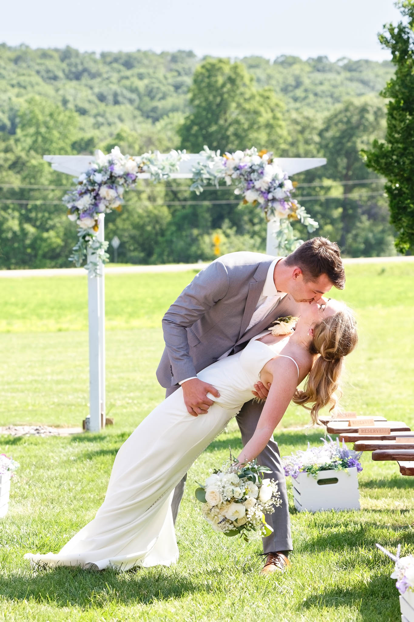 wedding ceremony at Bearwood Event Barn Byron MN-3