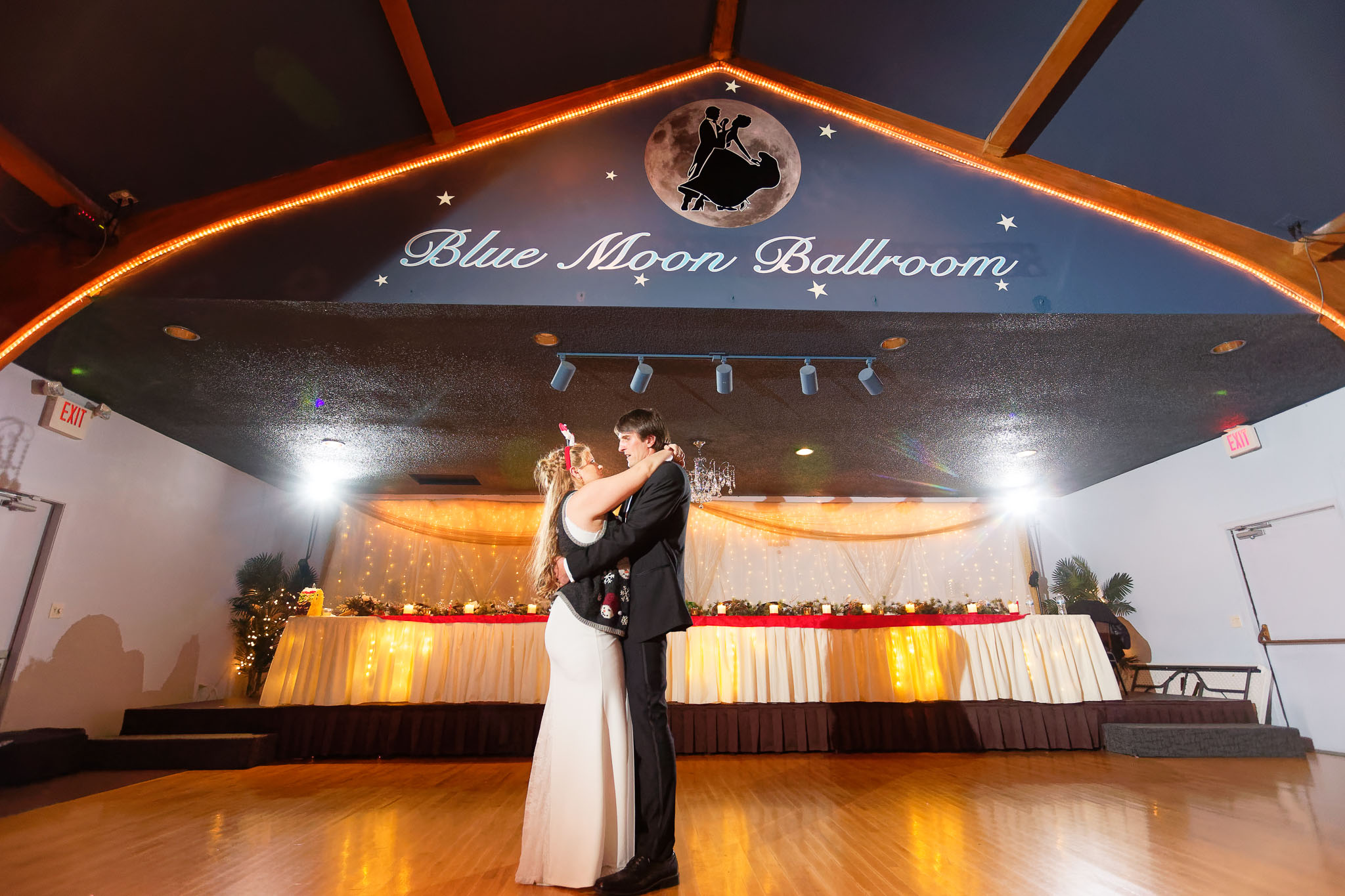 Bride and groom first dance at Blue Moon Ballroom