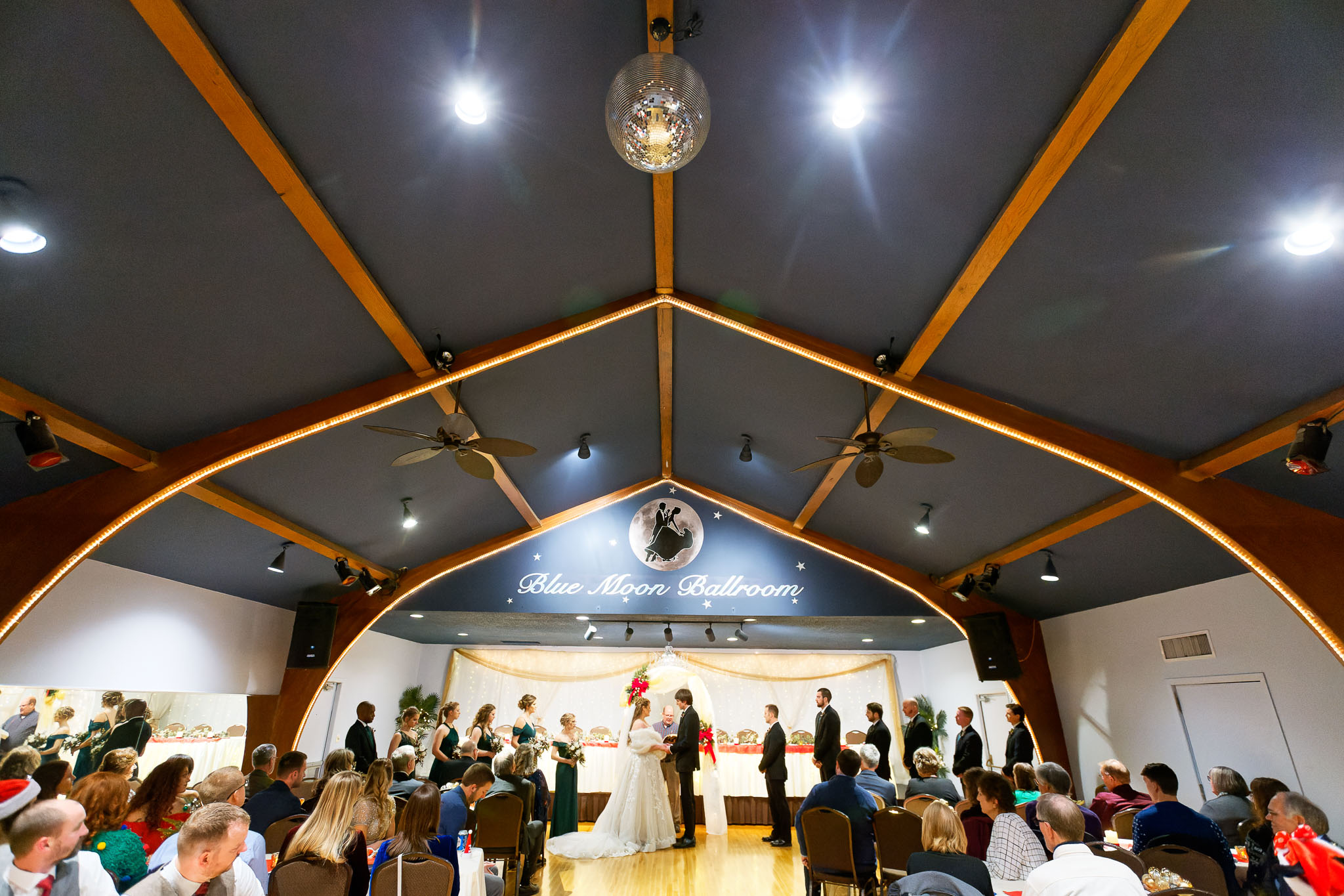 wedding ceremony at Blue Moon Ballroom
