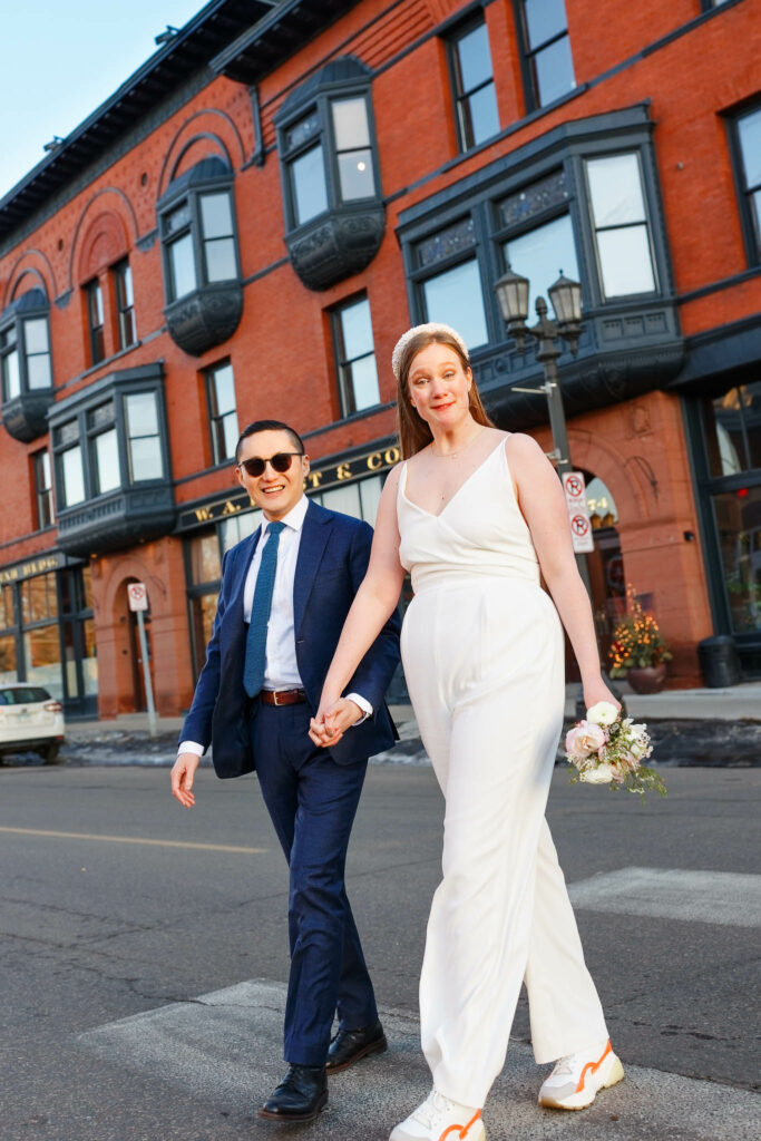 bride and groom courthouse wedding