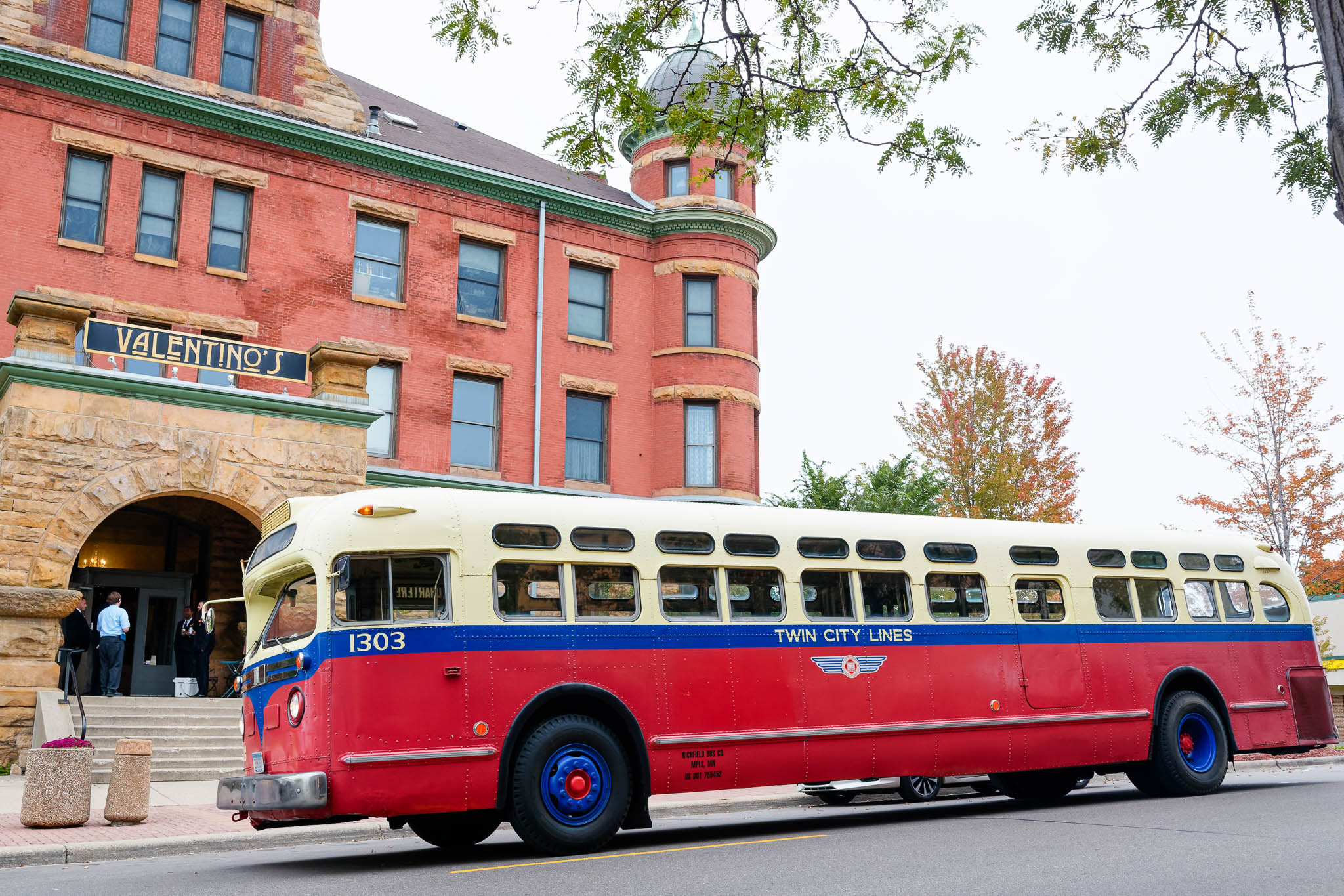 Bus for wedding party, transportation, and wedding day