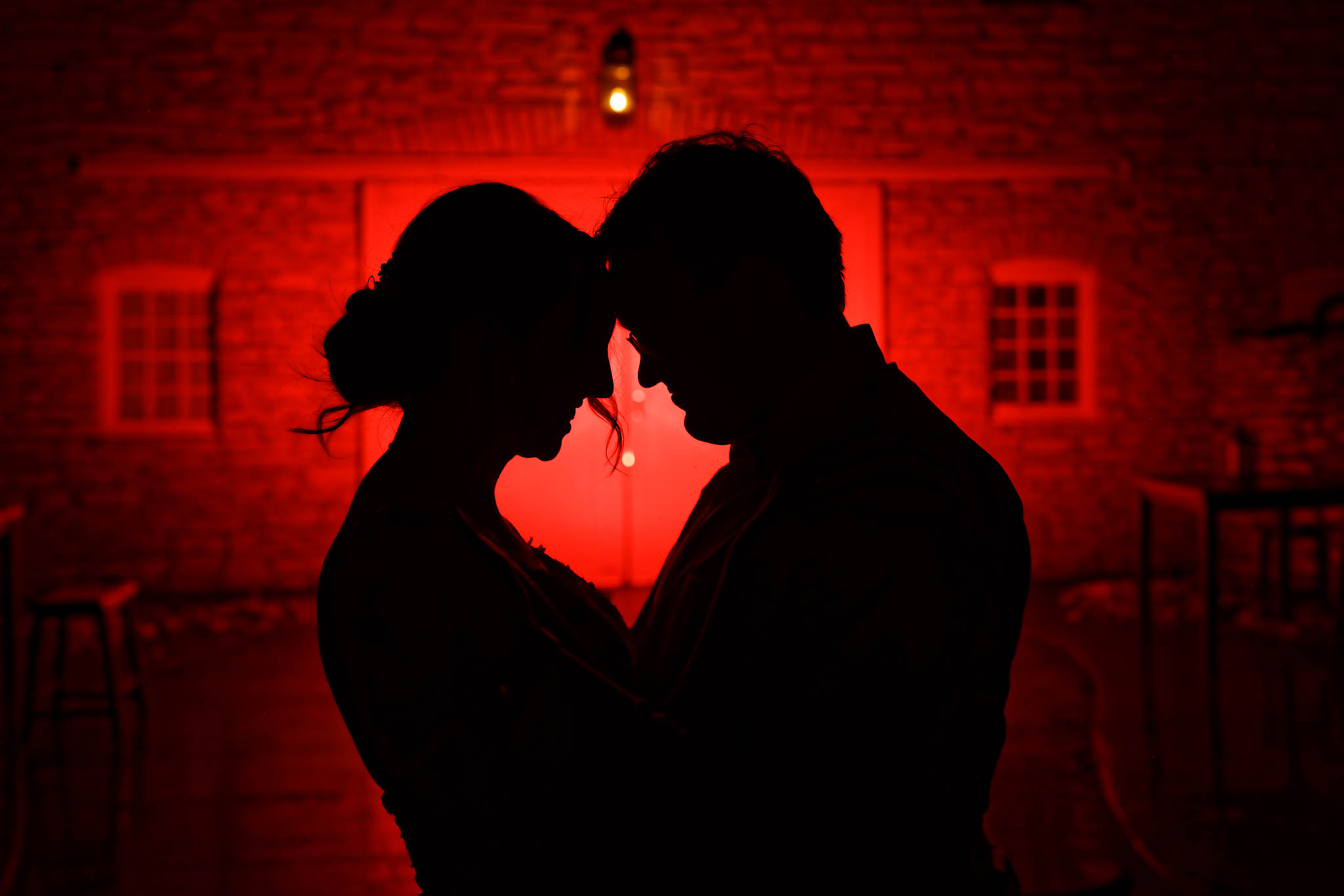 artistic image wedding with flash