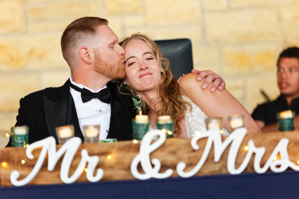 Emotion during the wedding reception