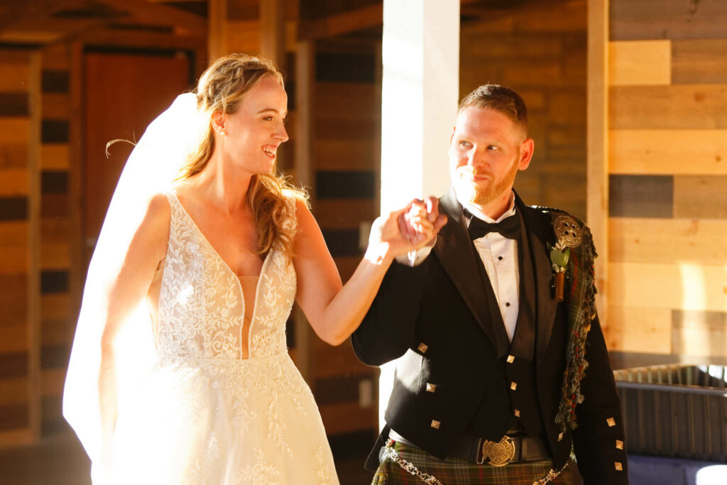 Grand entrance of the bride and groom
