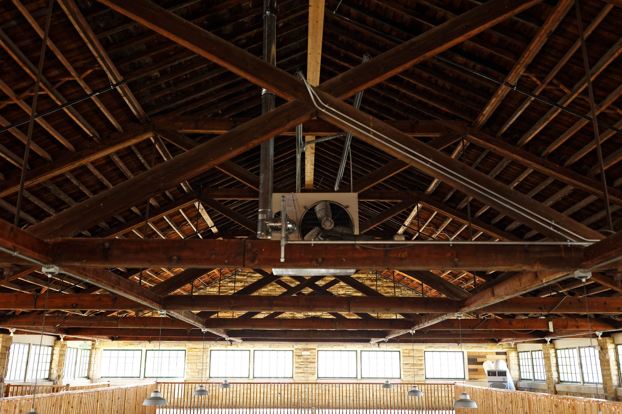 Second floor of the Floral Hall view on the balcony mezzanine windows and ceiling