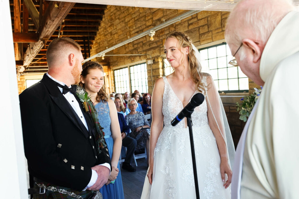 wedding ceremony at Floral Hall Mezzanine Rochester MN
