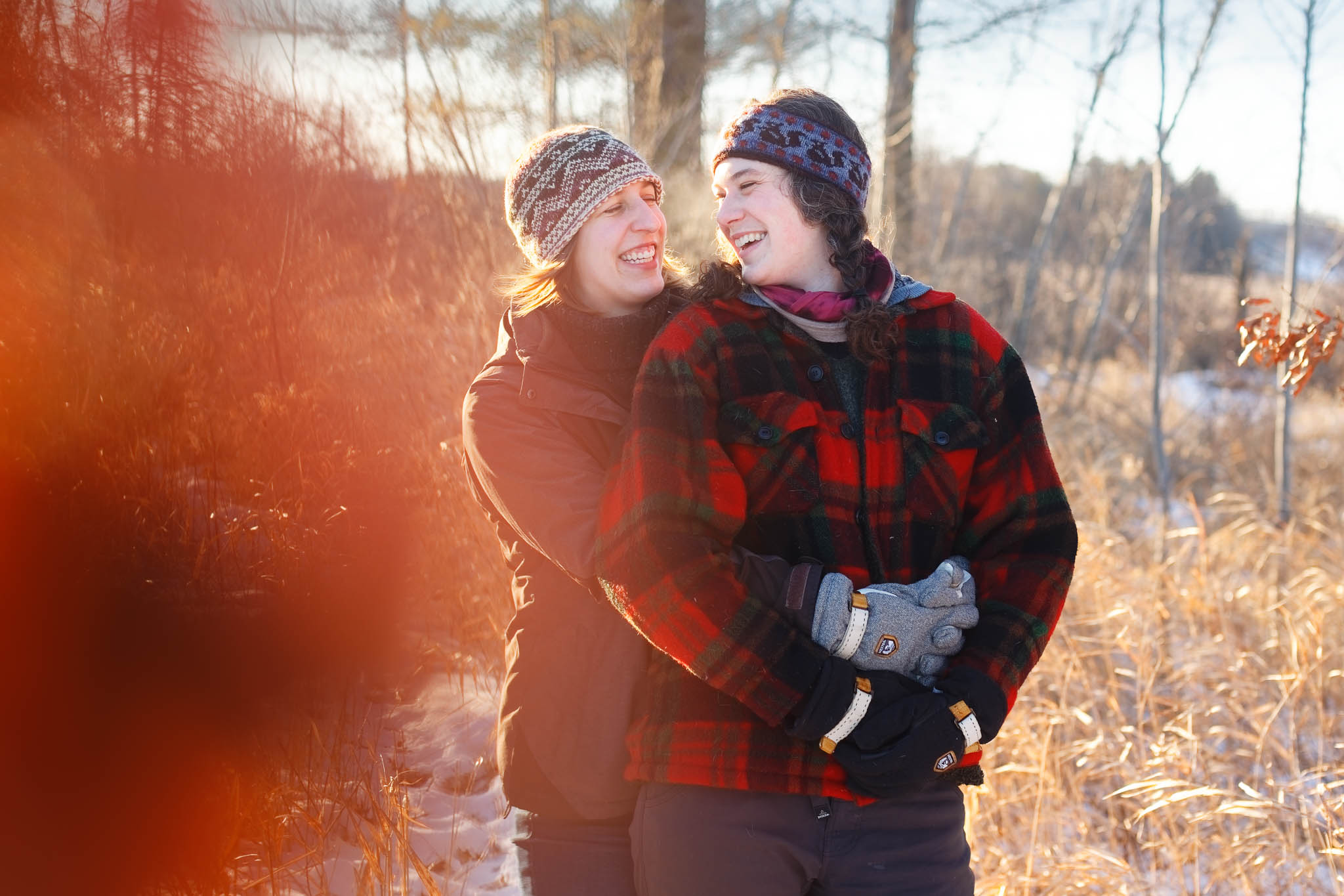 Unforgettable Winter LGBT Engagement Session Rochester with Snow
