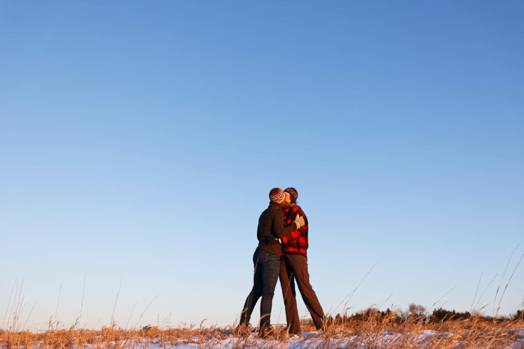 Frozen lake photo session