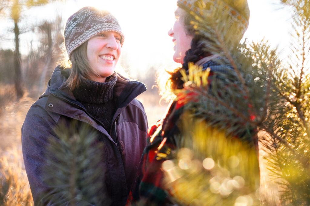 Well dress couple for winter photo session gloves hat, coat