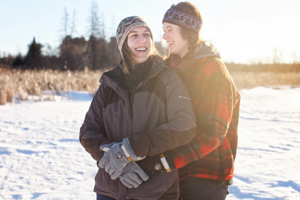 Winter engagement session at Eastside wildlife management area, Rochester, Minnesota-2