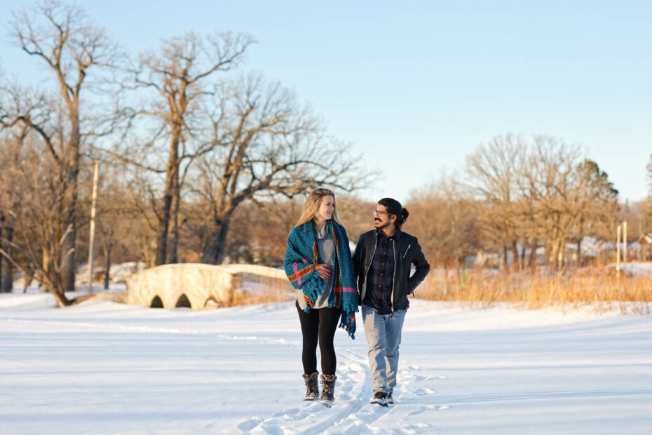 Silver Lake Rocheter MN Snow engagement session_