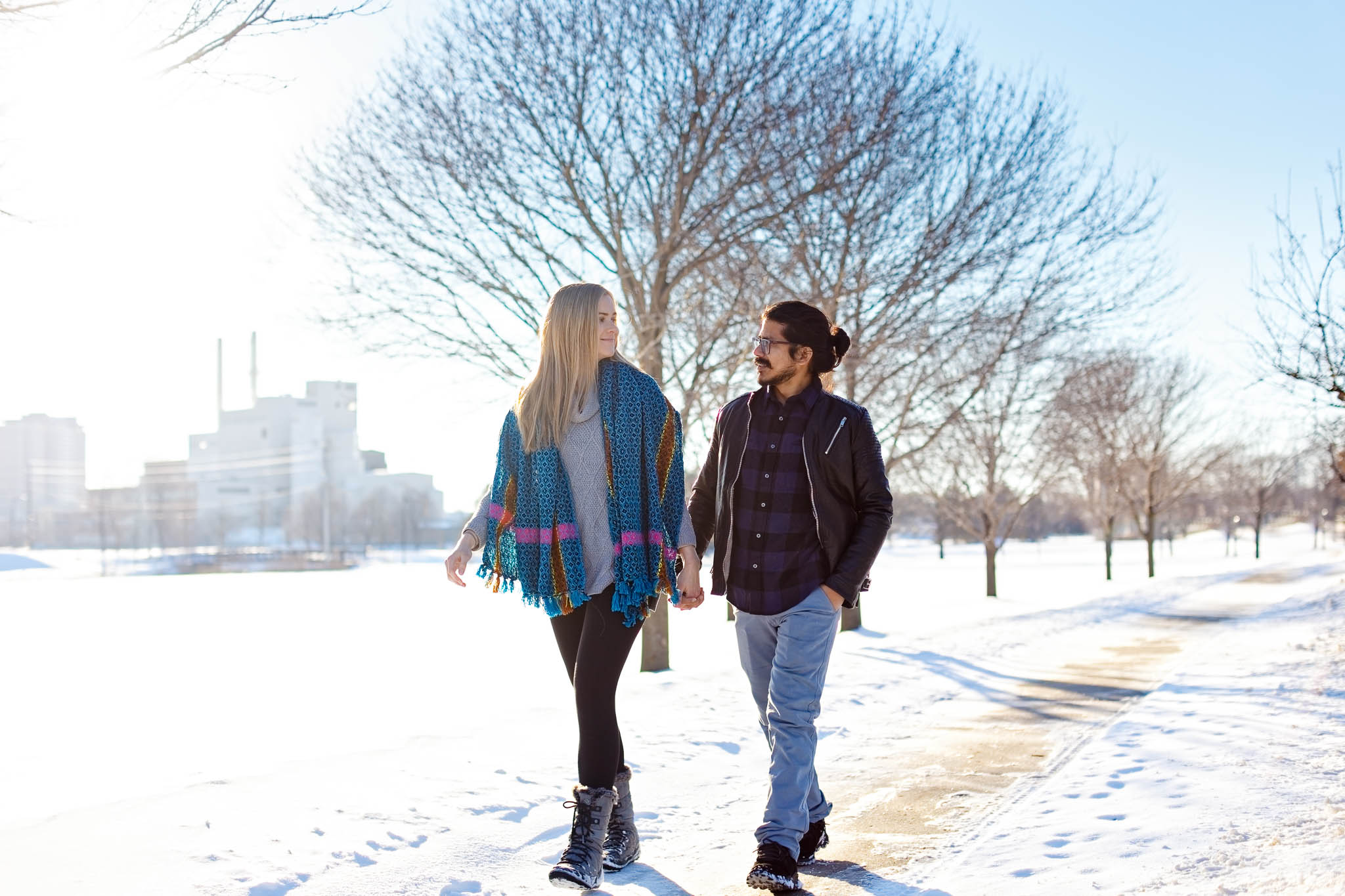 Winter Engagement session rochester silver lake park