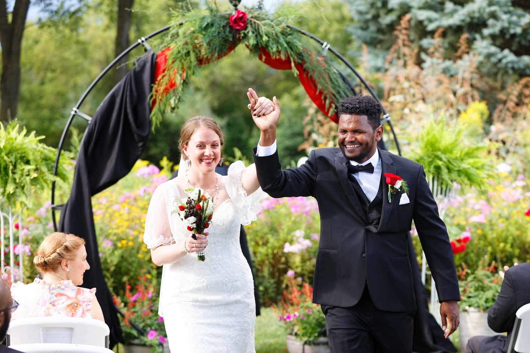 happy newly married couple